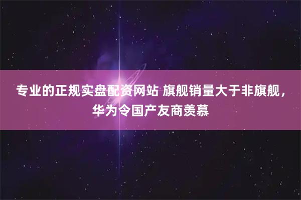 专业的正规实盘配资网站 旗舰销量大于非旗舰，华为令国产友商羡慕