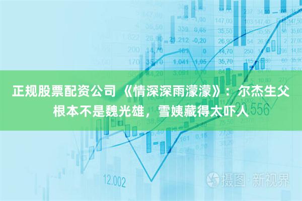 正规股票配资公司 《情深深雨濛濛》：尔杰生父根本不是魏光雄，雪姨藏得太吓人